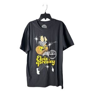 Elvis Presley Graphic Tee - Black and Gold